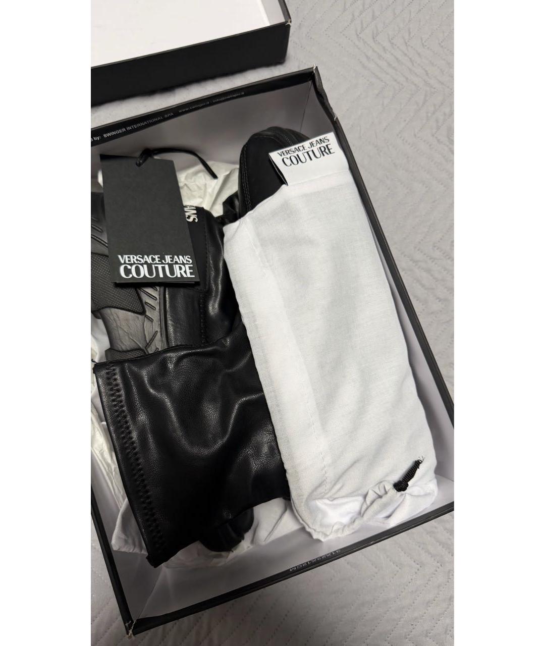 VERSACE JEANS COUTURE Черные полусапоги из искусственной кожи, фото 8