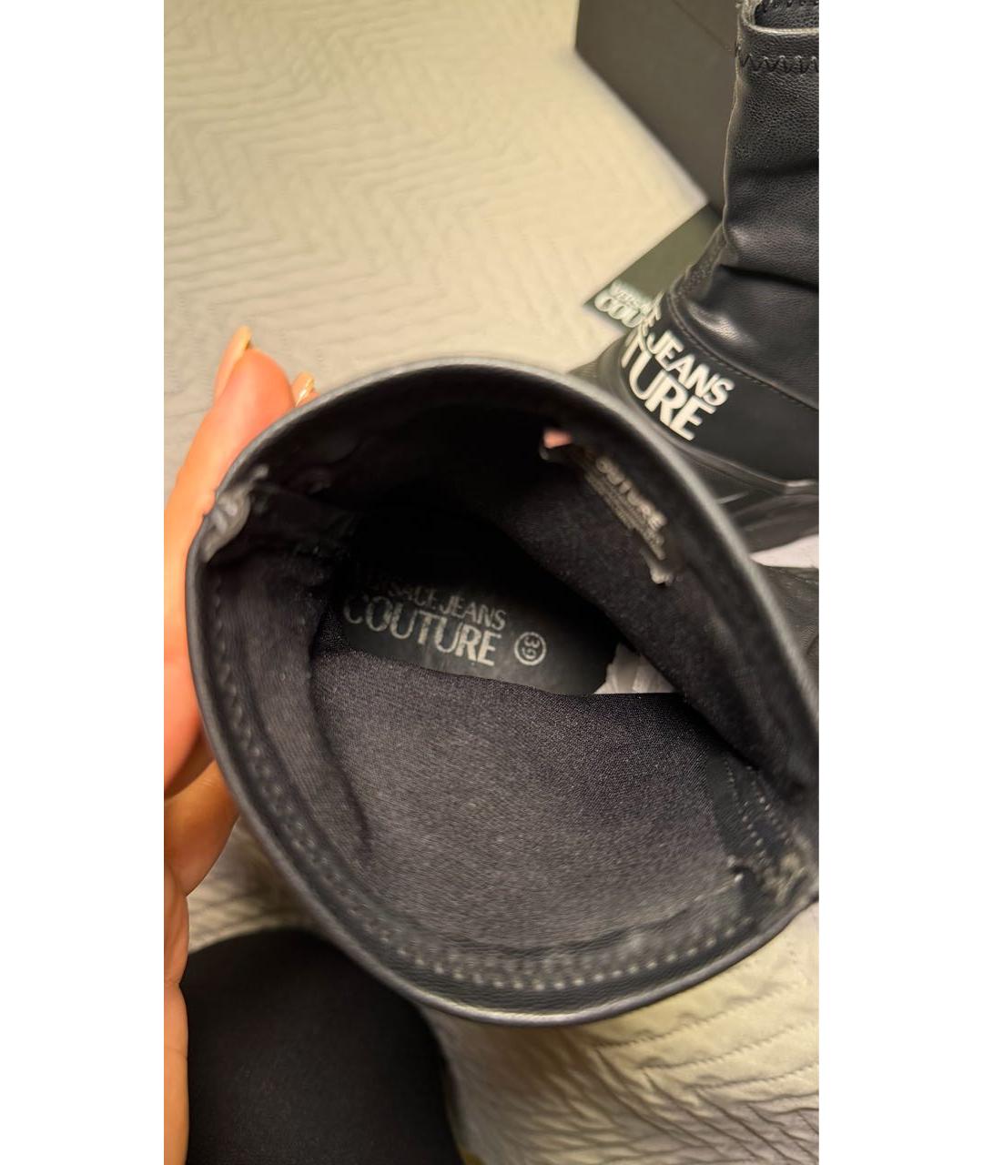 VERSACE JEANS COUTURE Черные полусапоги из искусственной кожи, фото 6