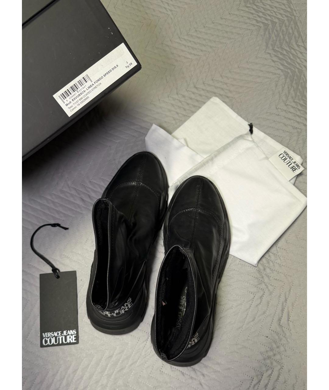 VERSACE JEANS COUTURE Черные полусапоги из искусственной кожи, фото 2