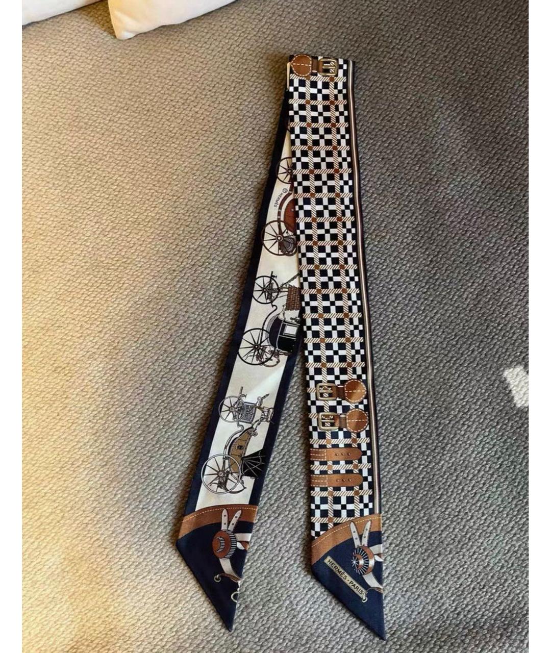 HERMES Мульти шелковый платок, фото 4