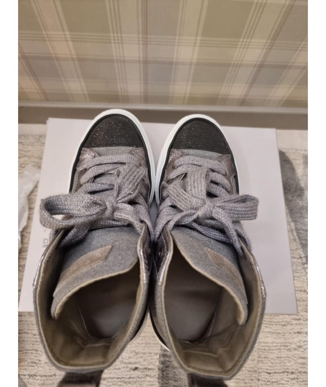 BRUNELLO CUCINELLI Серые текстильные кеды, фото 3