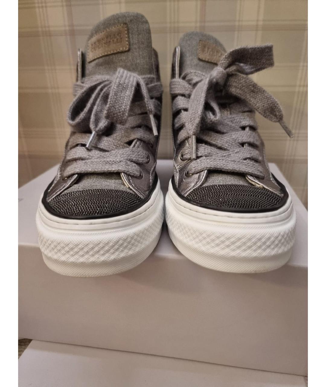 BRUNELLO CUCINELLI Серые текстильные кеды, фото 2