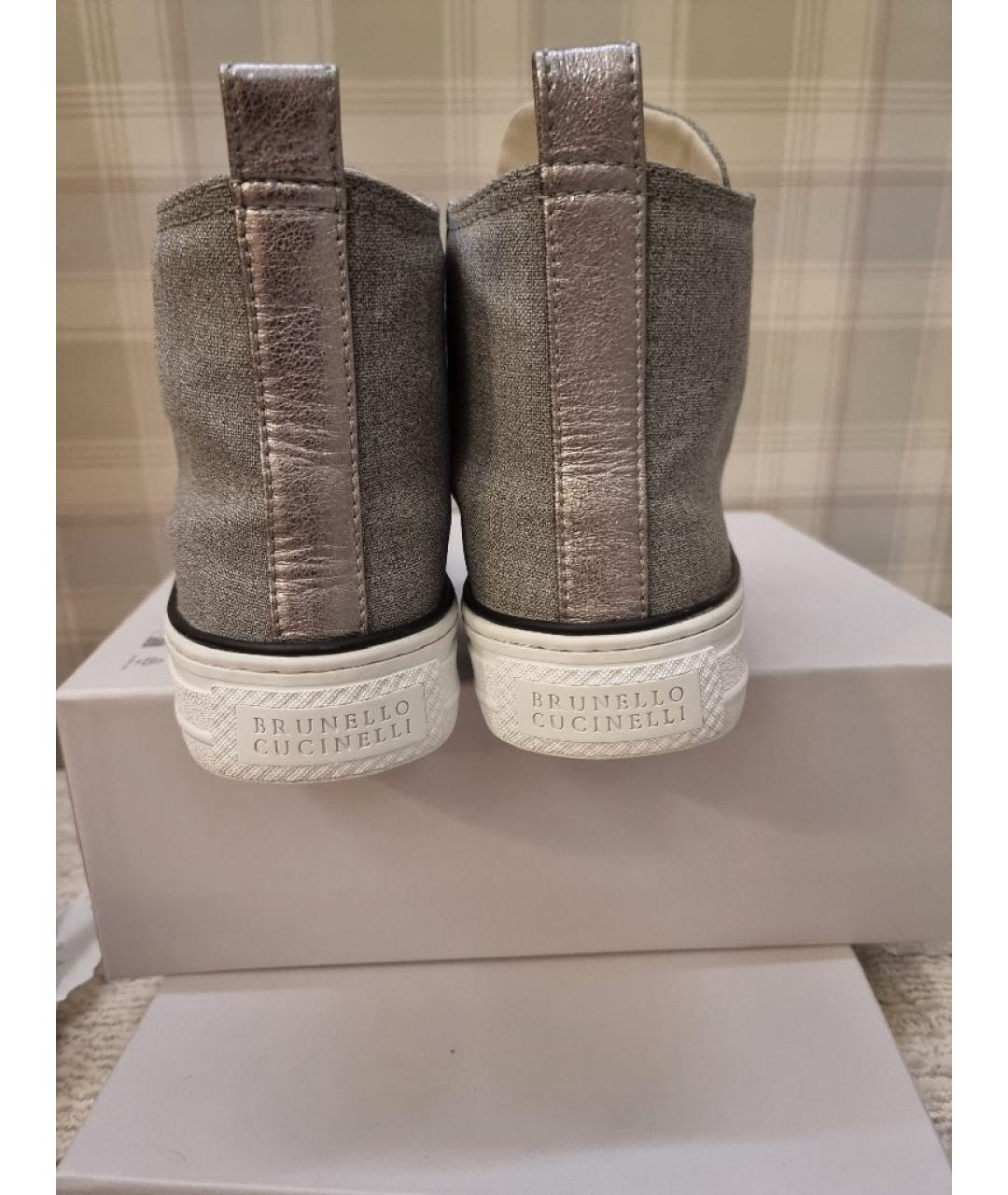 BRUNELLO CUCINELLI Серые текстильные кеды, фото 4