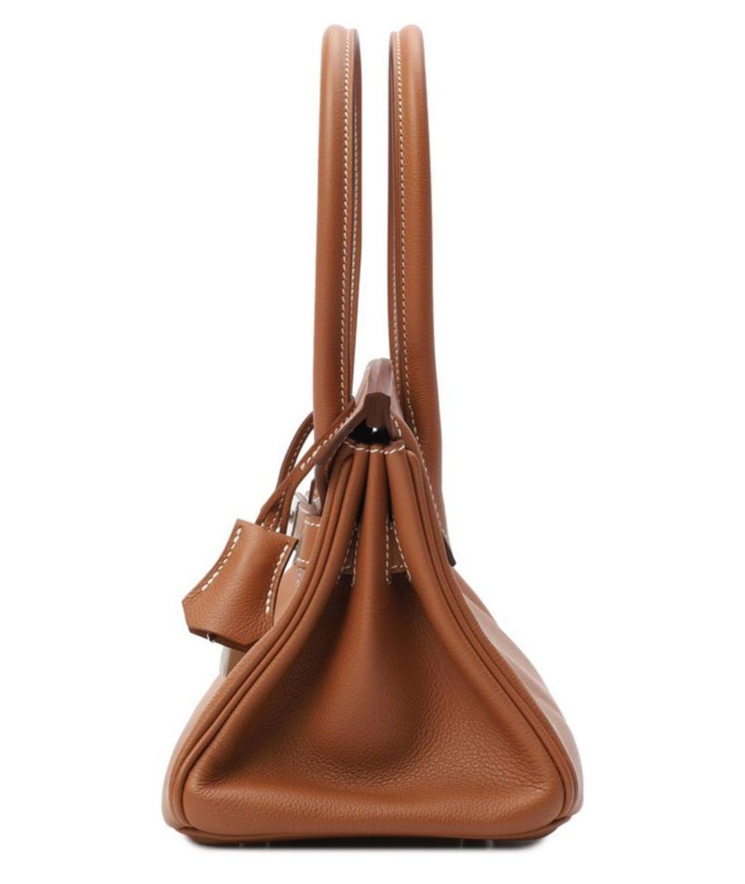 HERMES Коричневая кожаная сумка с короткими ручками, фото 2