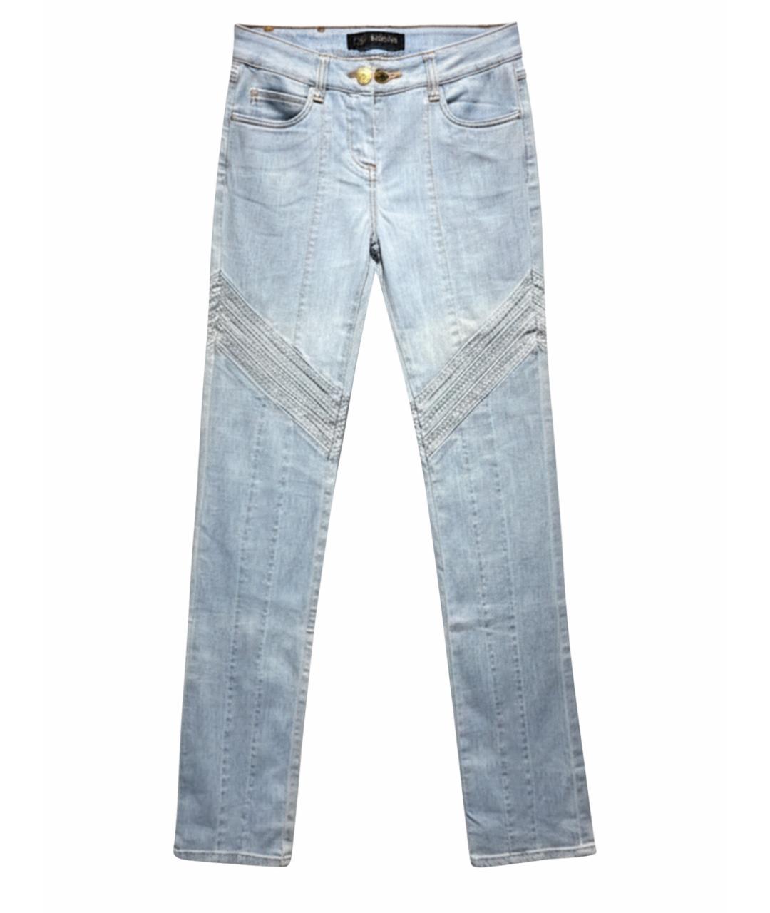 VERSACE Голубые хлопковые прямые джинсы, фото 1