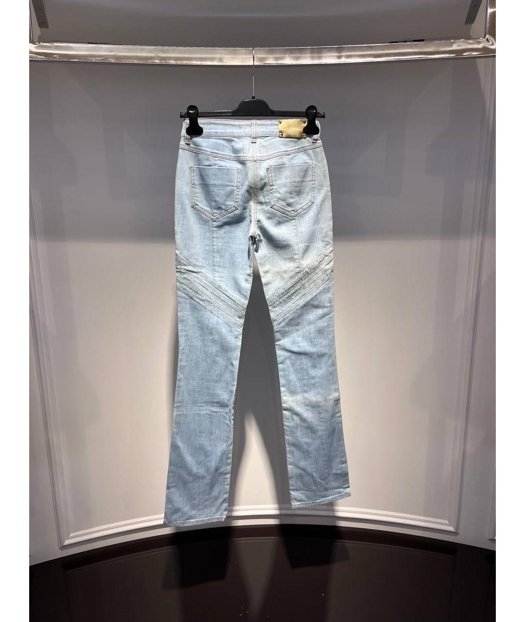 VERSACE Голубые хлопковые прямые джинсы, фото 2