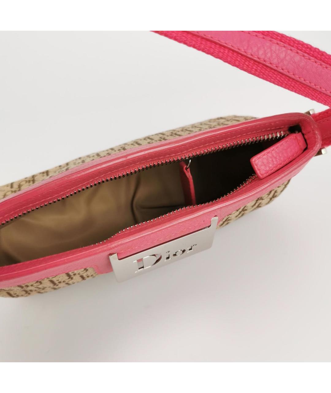 CHRISTIAN DIOR Розовая кожаная сумка с короткими ручками, фото 6
