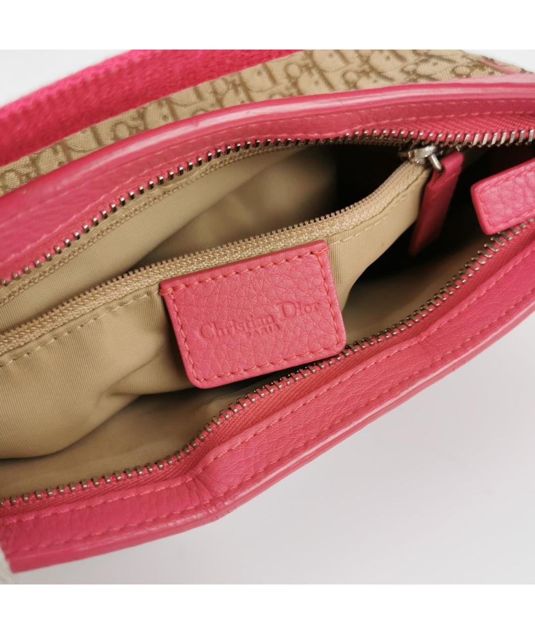 CHRISTIAN DIOR Розовая кожаная сумка с короткими ручками, фото 7