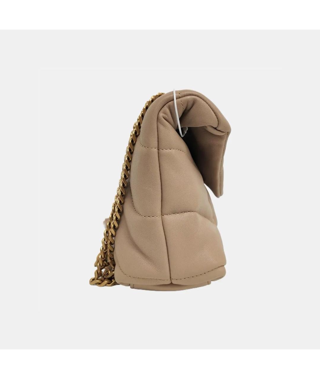 SAINT LAURENT Бежевая кожаная сумка тоут, фото 3