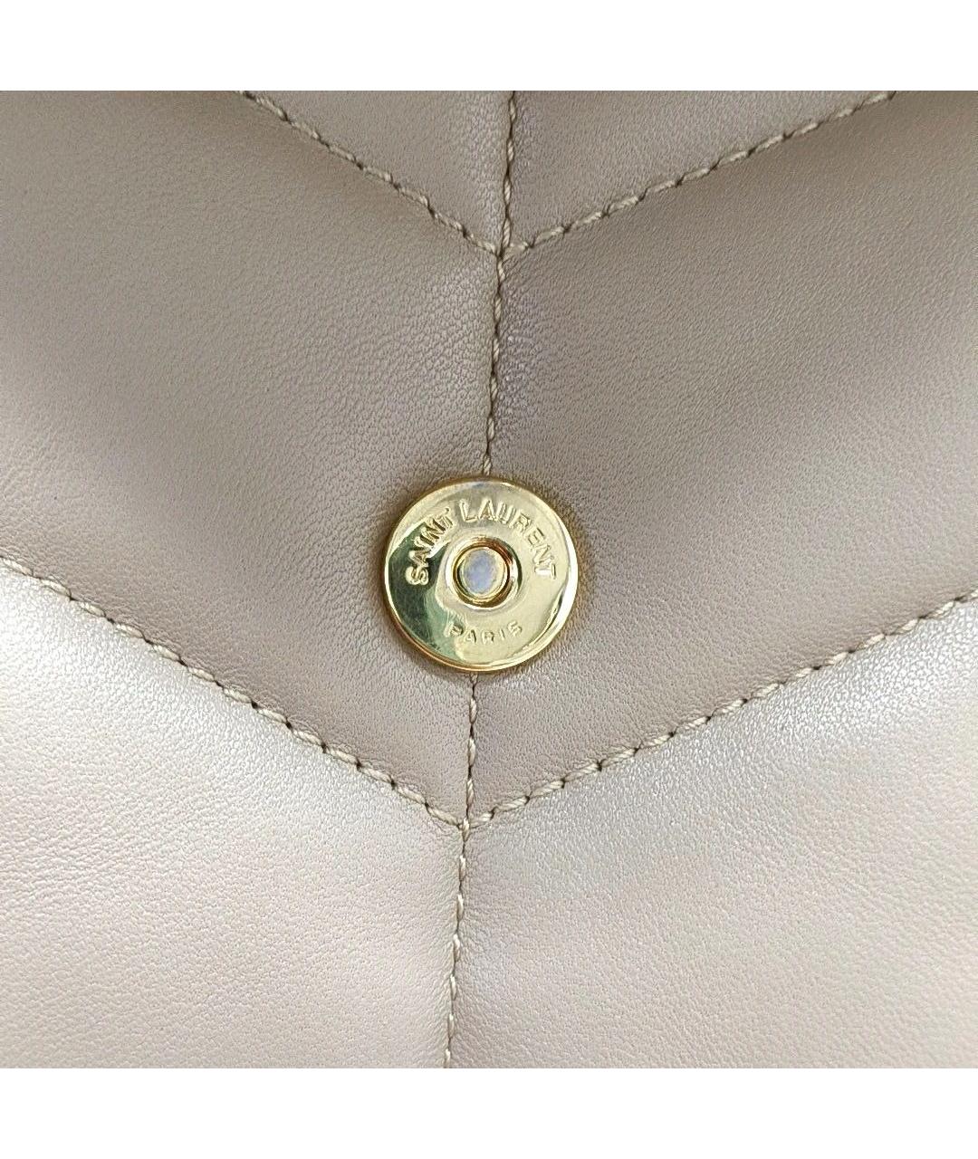 SAINT LAURENT Бежевая кожаная сумка тоут, фото 7