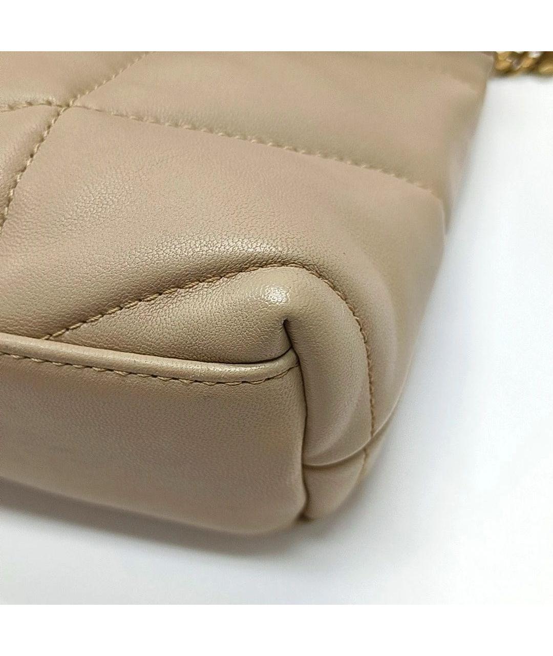 SAINT LAURENT Бежевая кожаная сумка тоут, фото 8