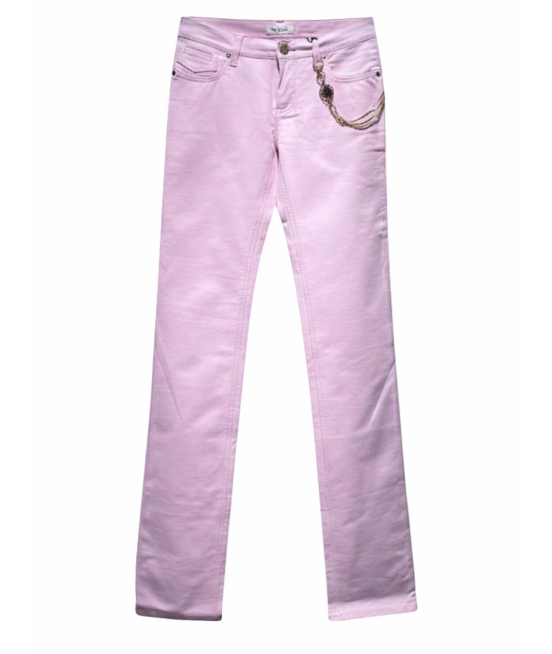 VERSACE Розовые хлопковые прямые джинсы, фото 1