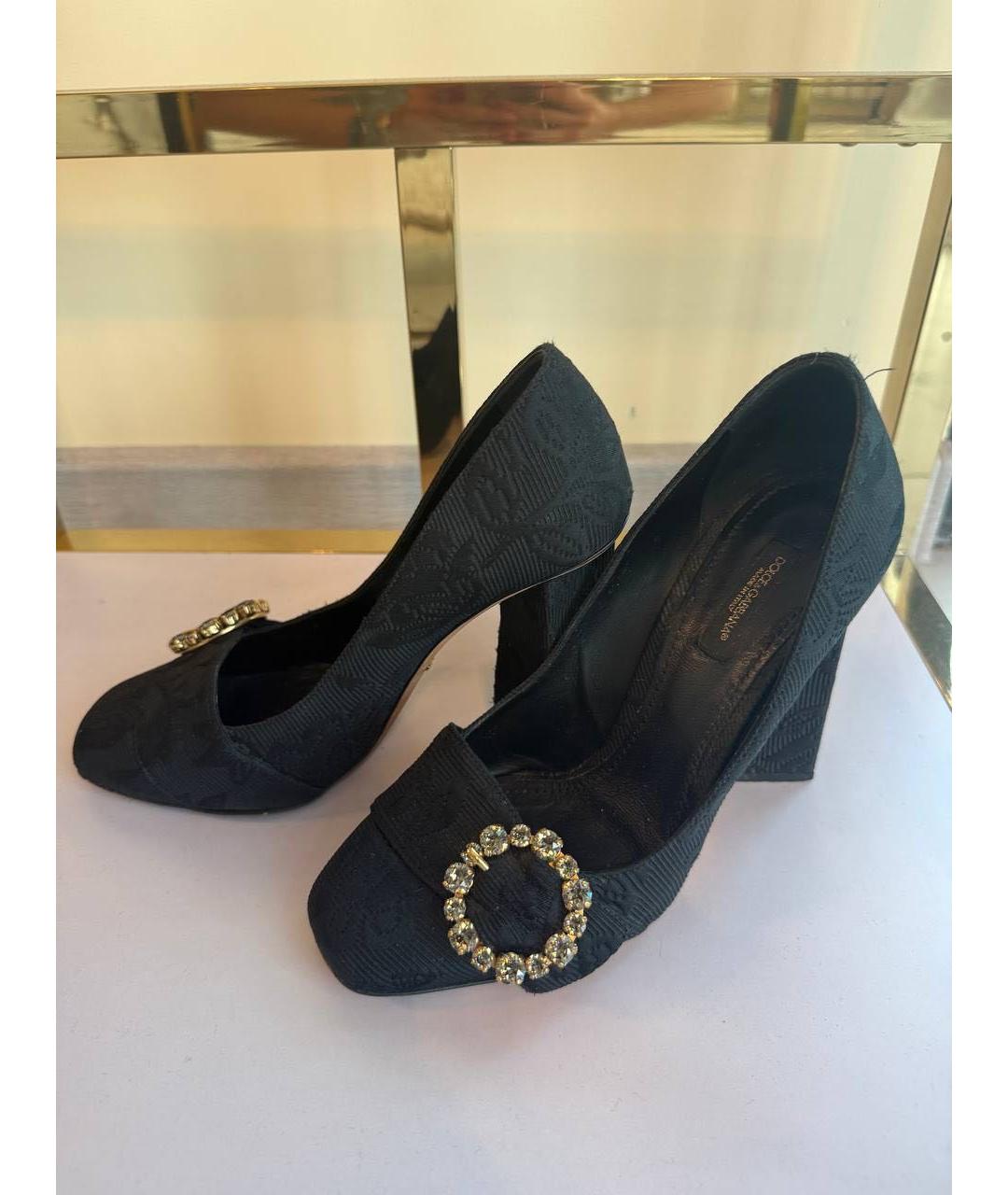 DOLCE&GABBANA Черные текстильные туфли, фото 3