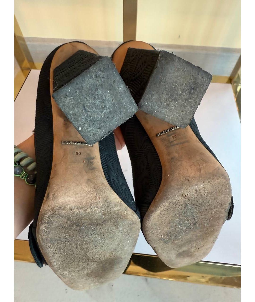 DOLCE&GABBANA Черные текстильные туфли, фото 6