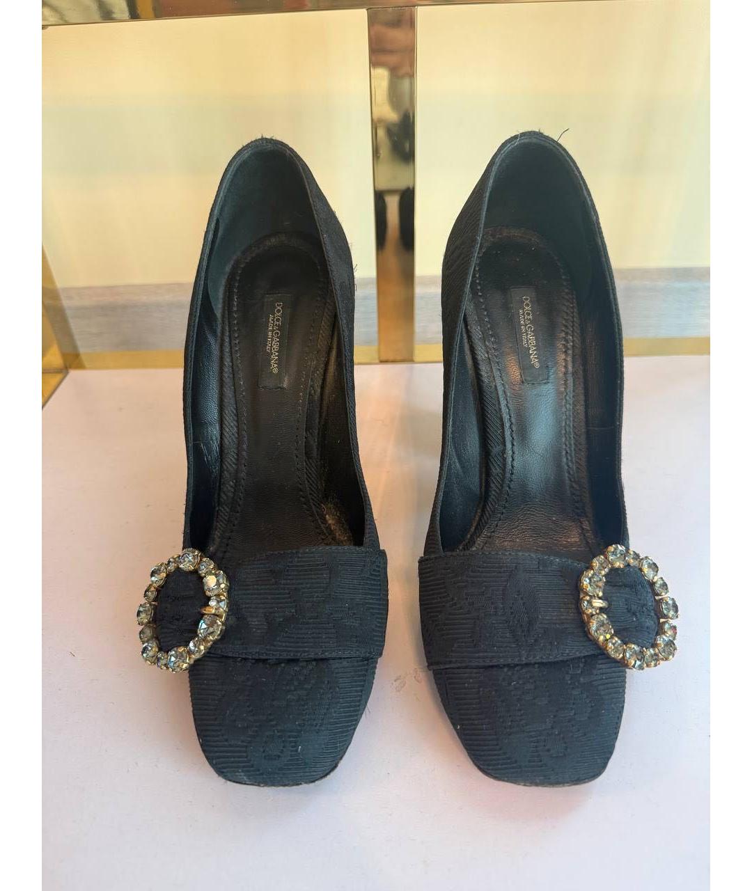 DOLCE&GABBANA Черные текстильные туфли, фото 2