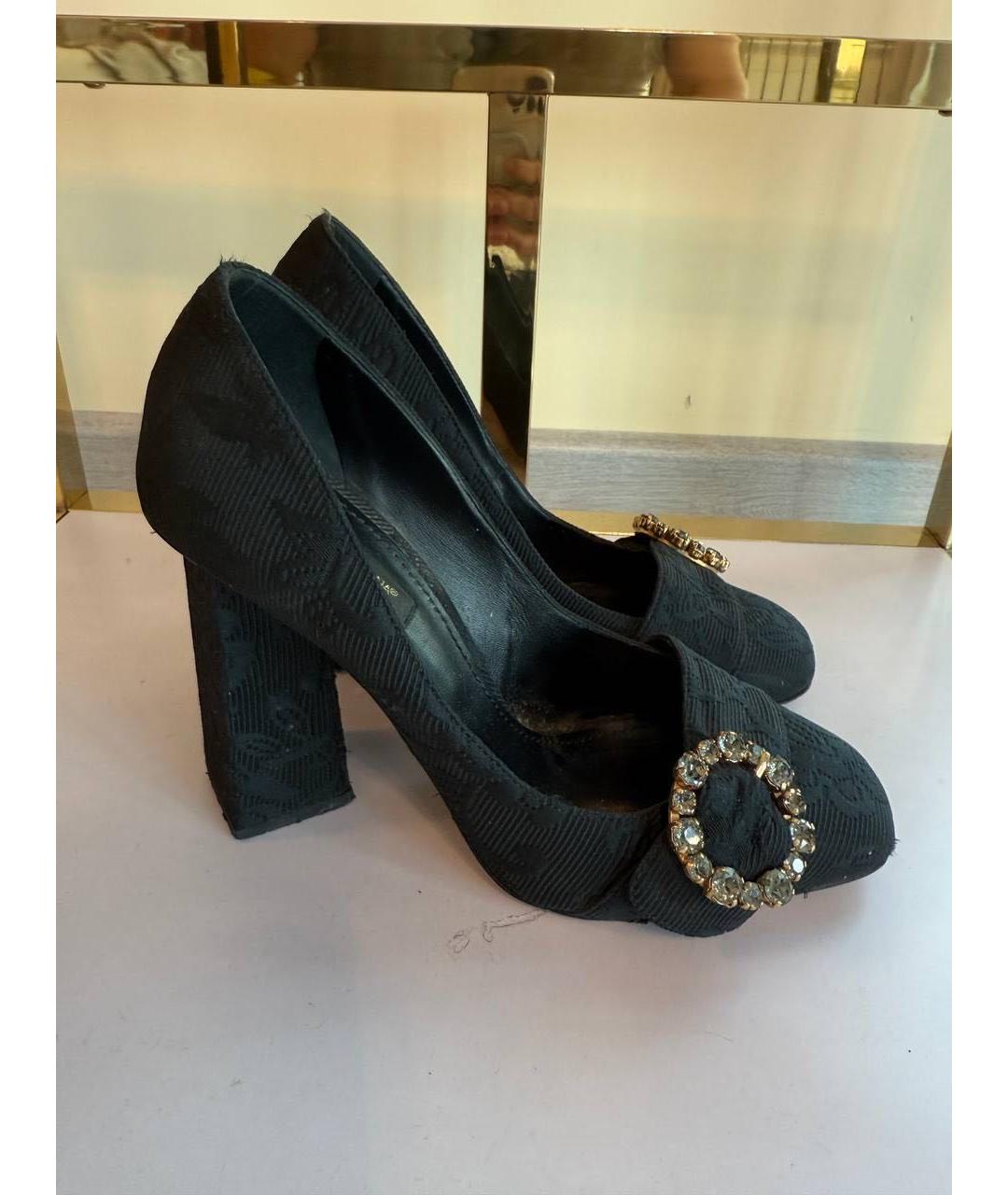 DOLCE&GABBANA Черные текстильные туфли, фото 8