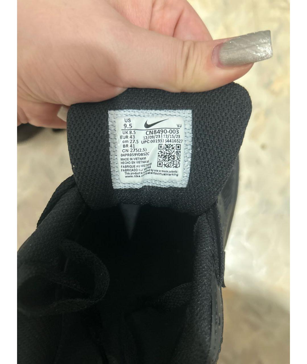 NIKE Черные текстильные низкие кроссовки / кеды, фото 6