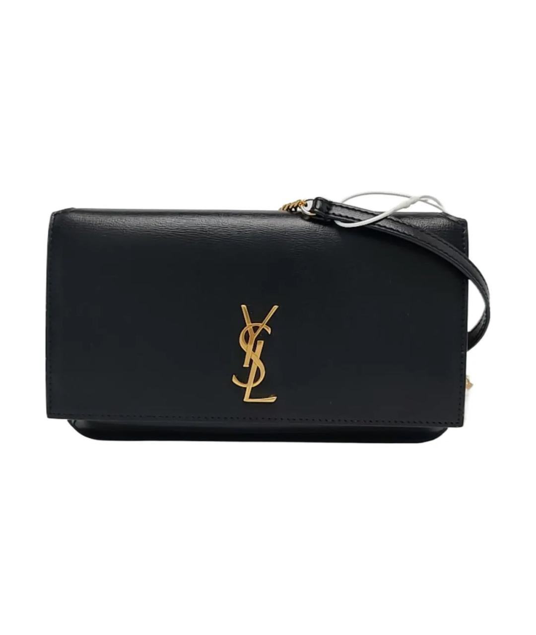 SAINT LAURENT Черная кожаная сумка через плечо, фото 1