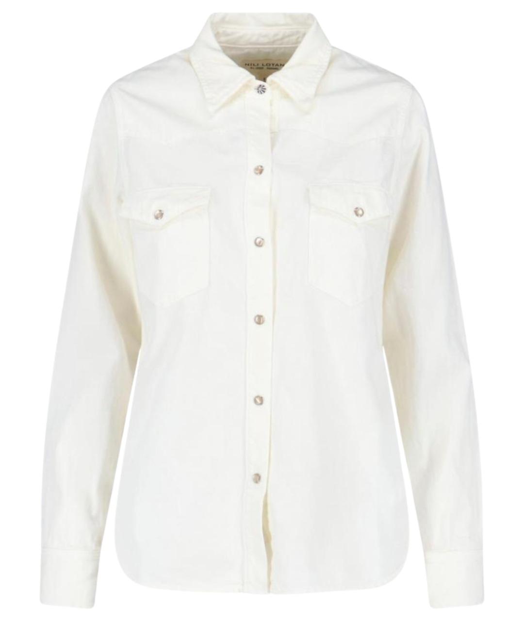 NILI LOTAN Белая хлопковая рубашка, фото 1