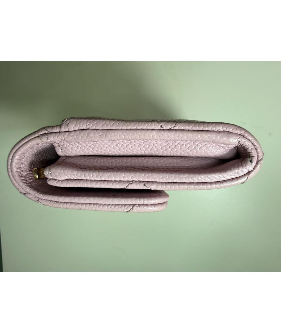 CHANEL Розовый кожаный кошелек, фото 5