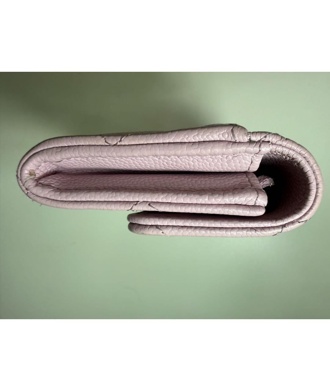 CHANEL Розовый кожаный кошелек, фото 6