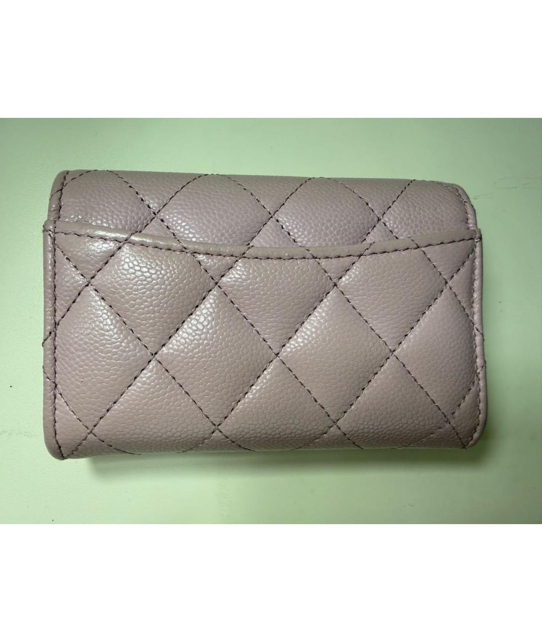 CHANEL Розовый кожаный кошелек, фото 2