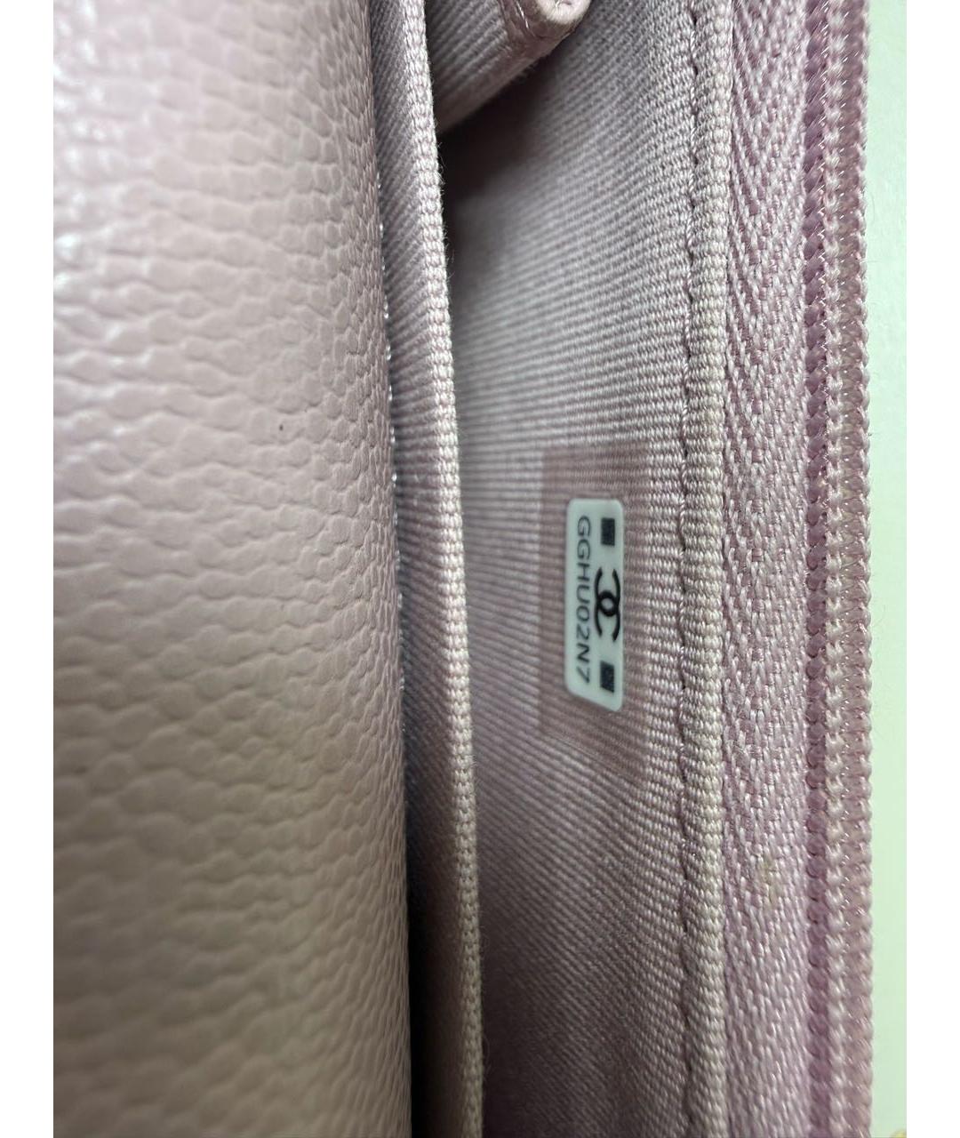 CHANEL Розовый кожаный кошелек, фото 4
