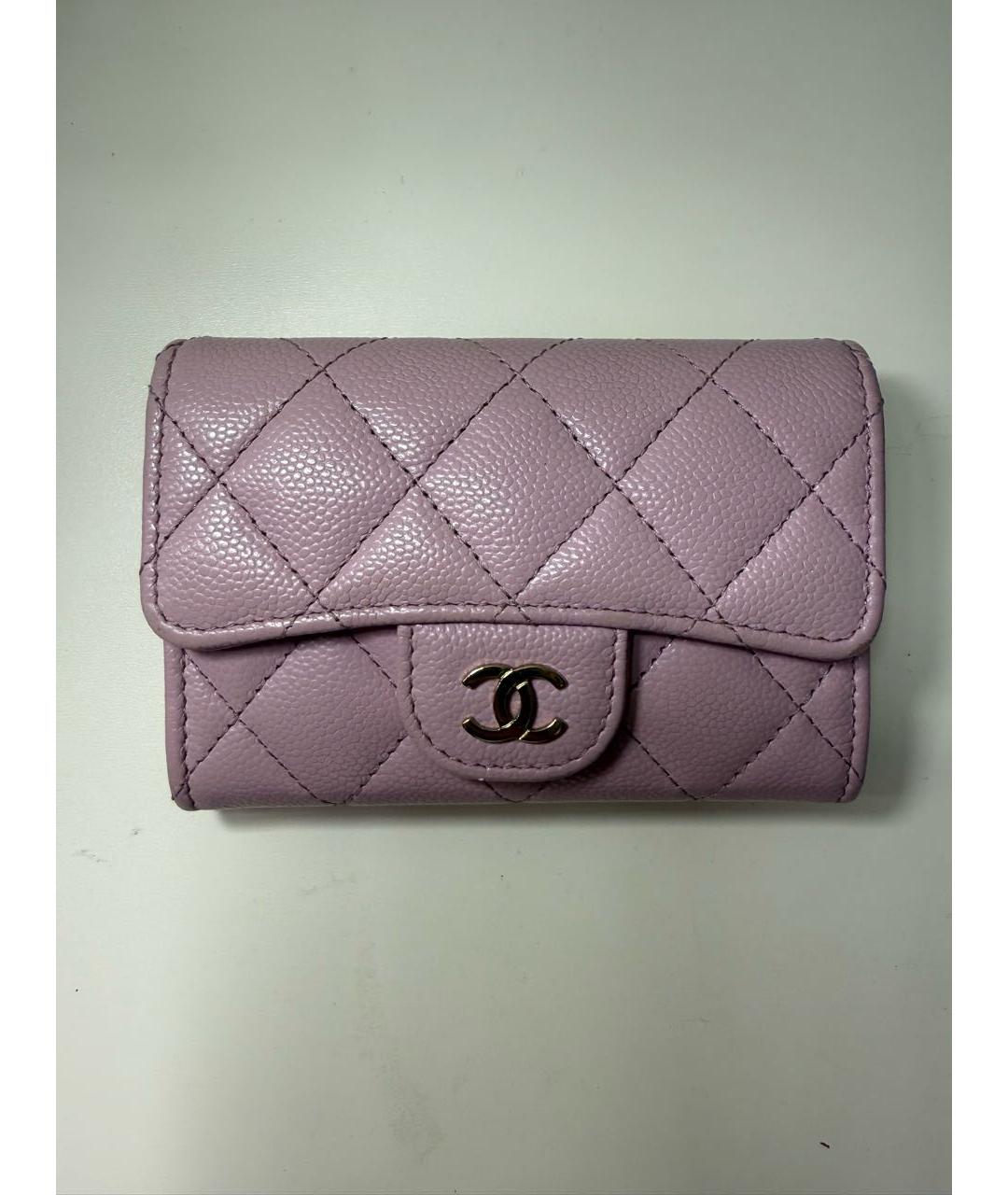 CHANEL Розовый кожаный кошелек, фото 7