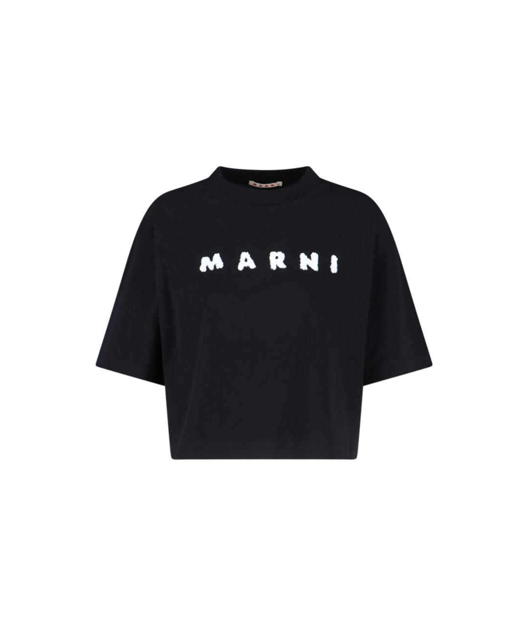 MARNI Черная хлопковая футболка, фото 1