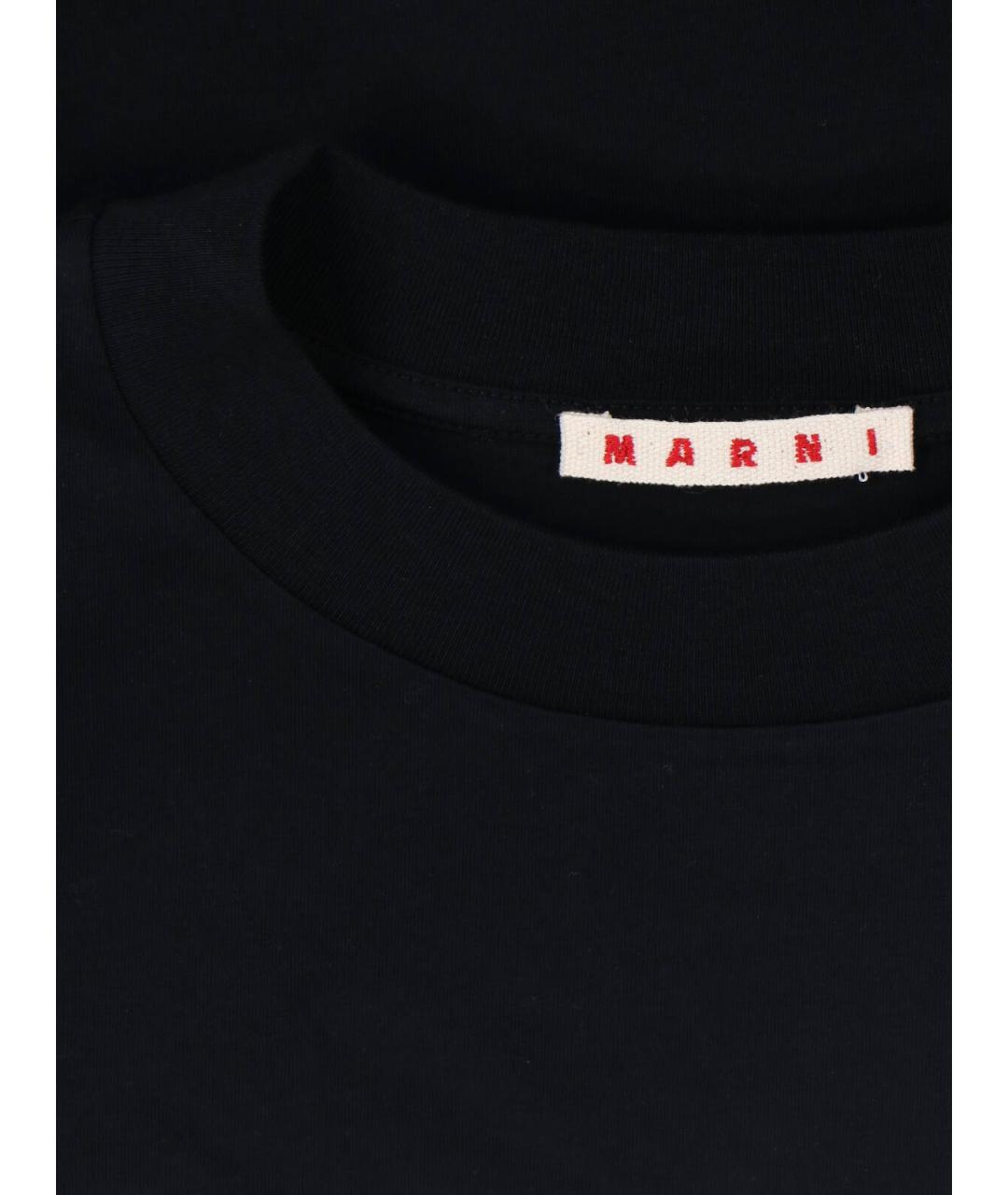 MARNI Черная хлопковая футболка, фото 3