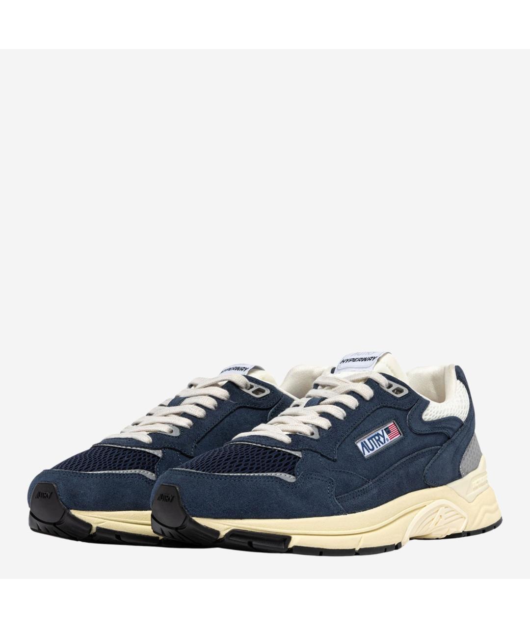 AUTRY Синие кожаные низкие кроссовки / кеды, фото 3