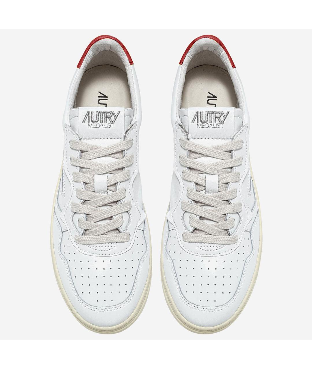 AUTRY Красные кожаные низкие кроссовки / кеды, фото 2