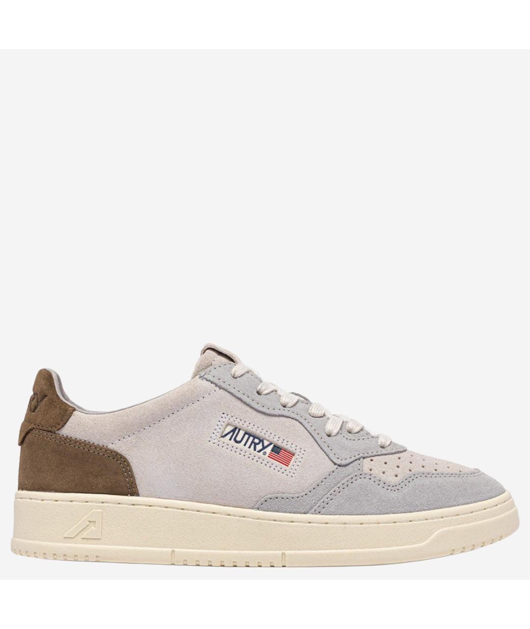 AUTRY Серые кожаные низкие кроссовки / кеды, фото 5