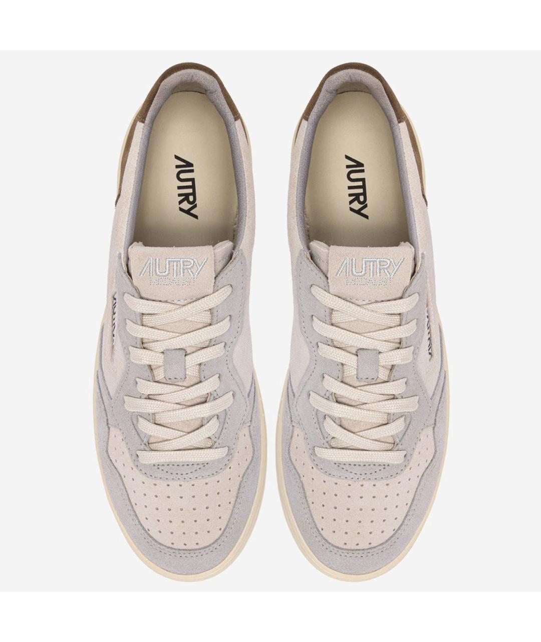 AUTRY Серые кожаные низкие кроссовки / кеды, фото 2