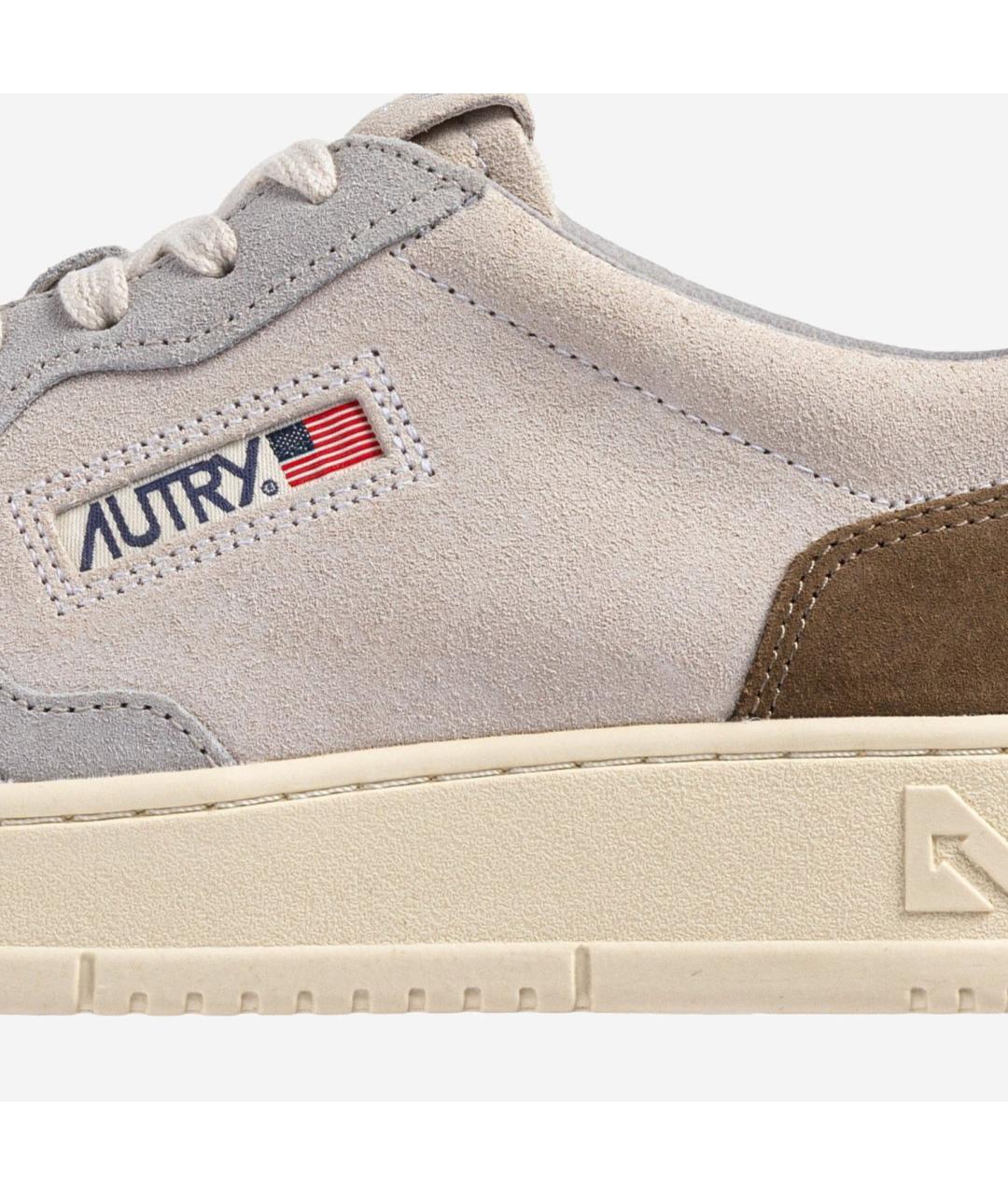 AUTRY Серые кожаные низкие кроссовки / кеды, фото 4
