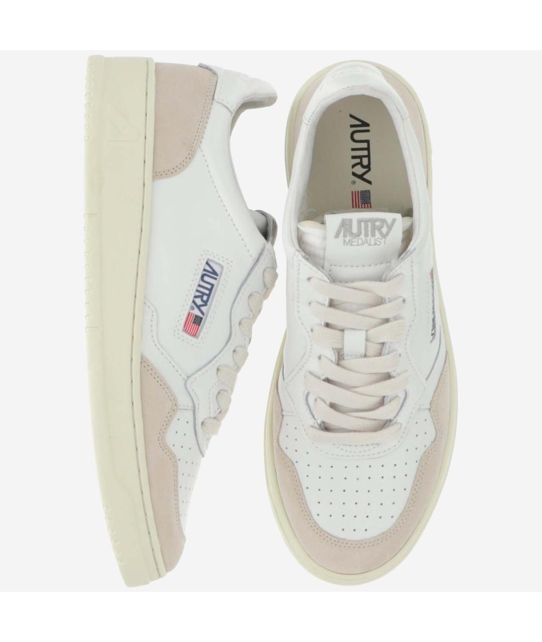 AUTRY Белые кожаные низкие кроссовки / кеды, фото 2