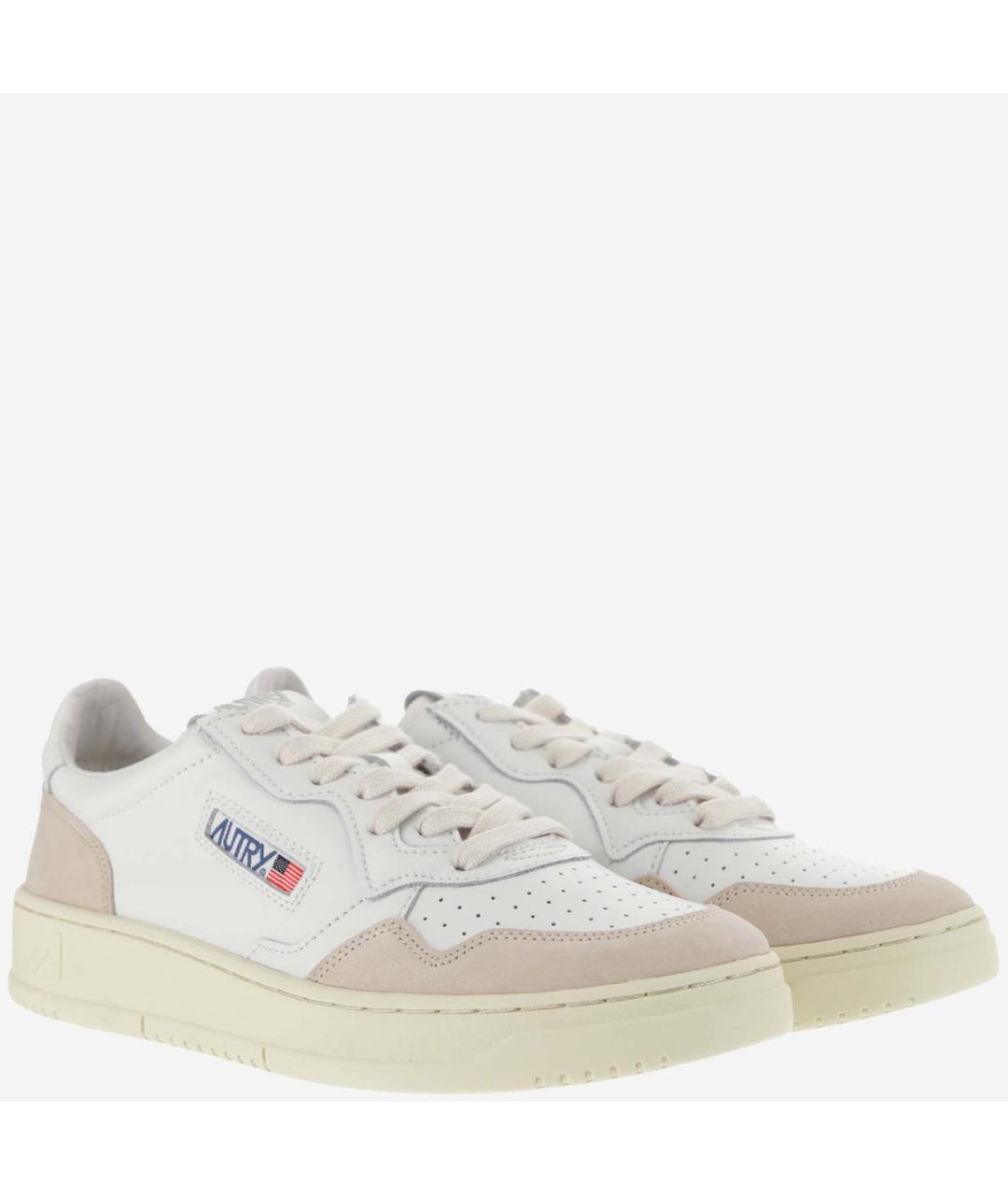 AUTRY Белые кожаные низкие кроссовки / кеды, фото 3