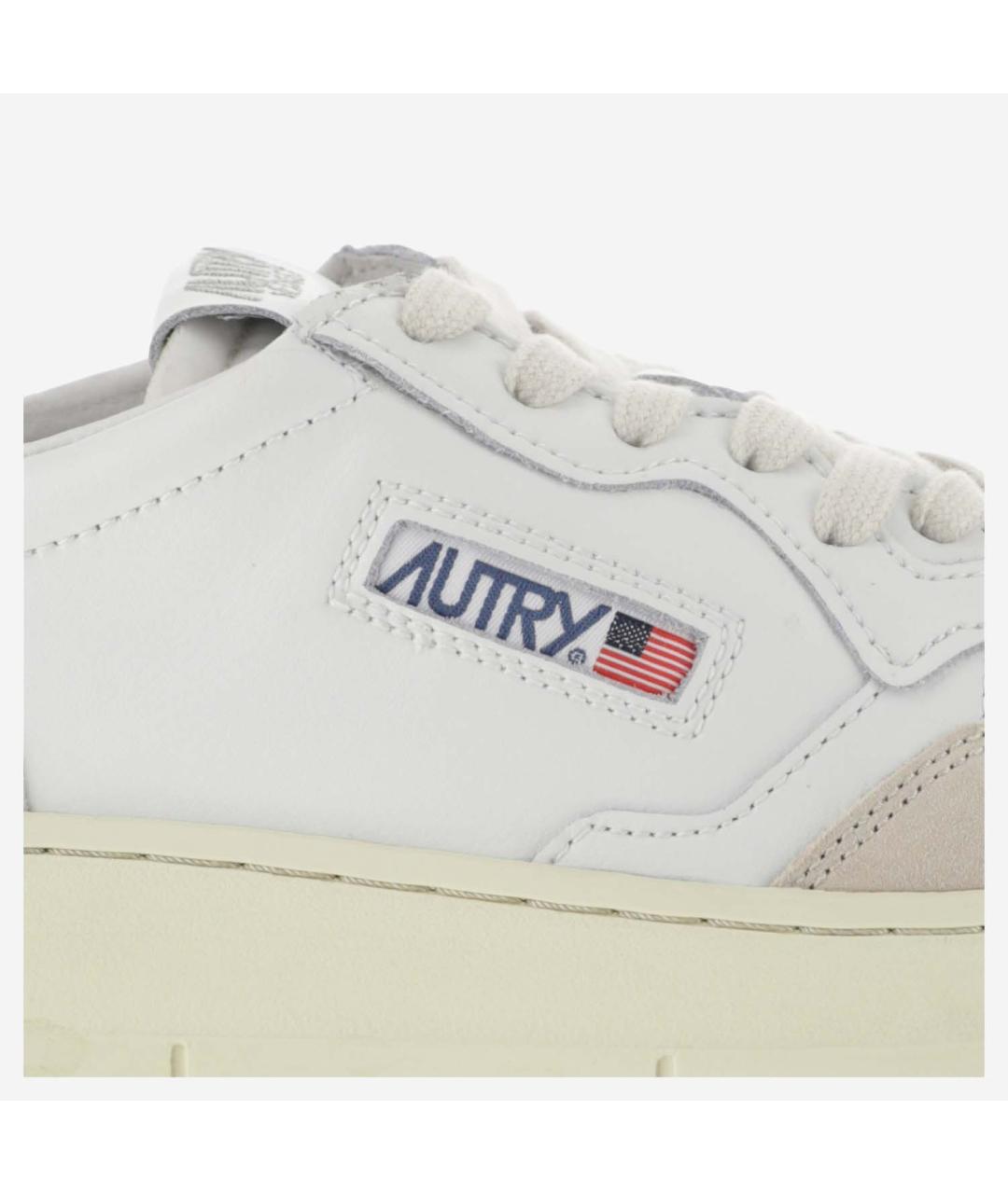 AUTRY Белые кожаные низкие кроссовки / кеды, фото 5