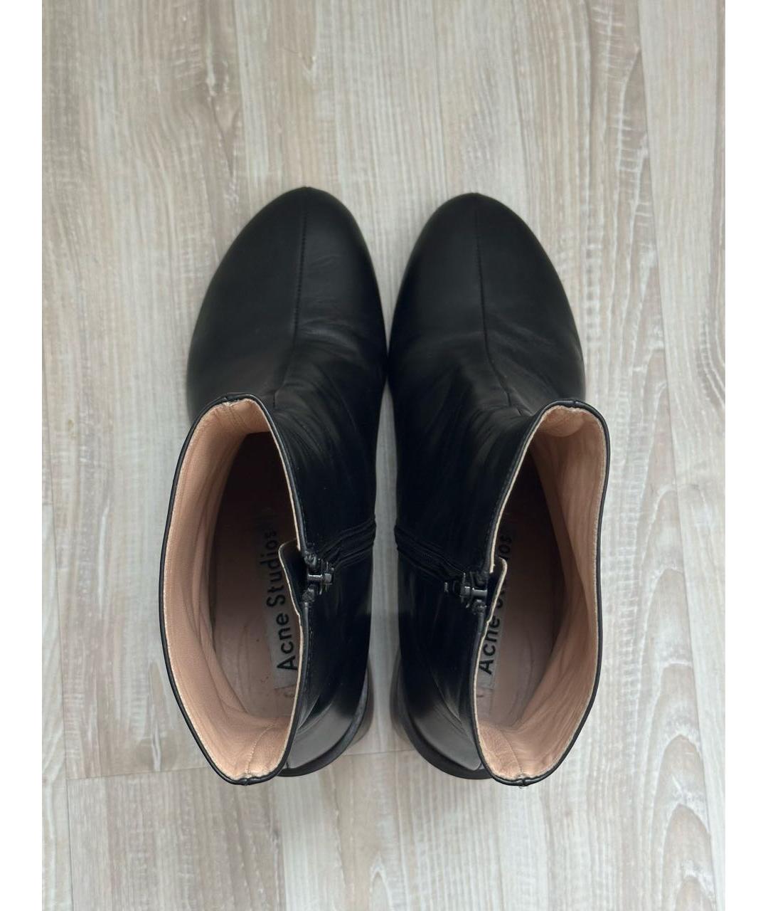 ACNE STUDIOS Черные кожаные ботильоны, фото 3