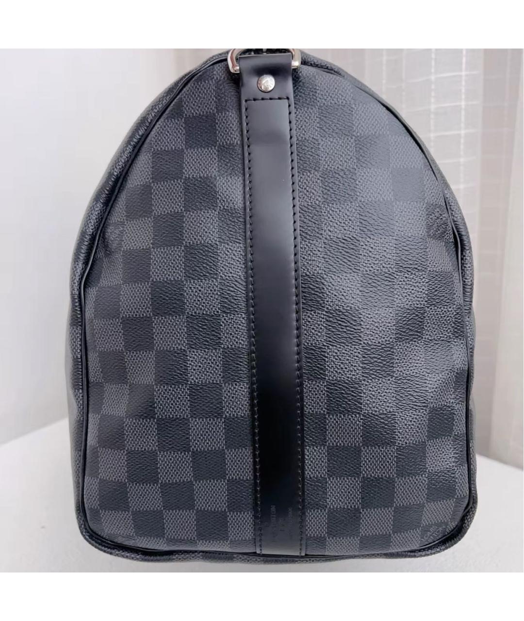 LOUIS VUITTON Черная кожаная дорожная/спортивная сумка, фото 4