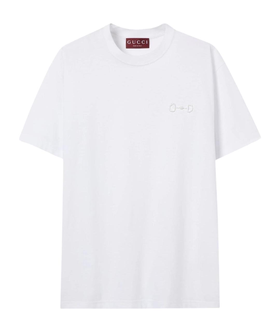 GUCCI Белая хлопковая футболка, фото 1