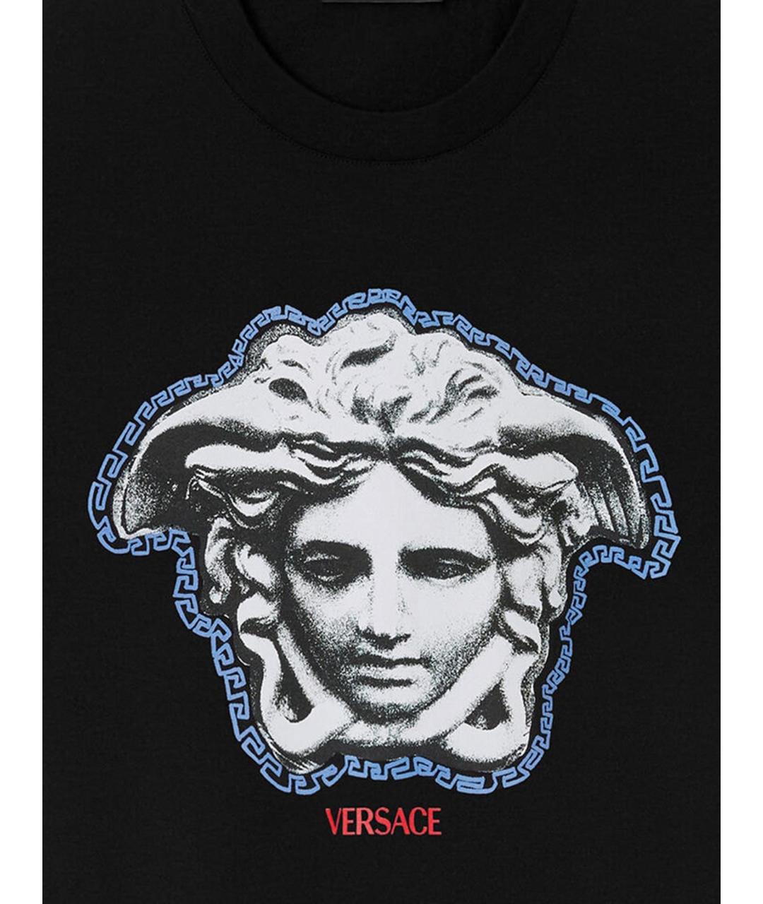 VERSACE Черная хлопковая футболка, фото 3