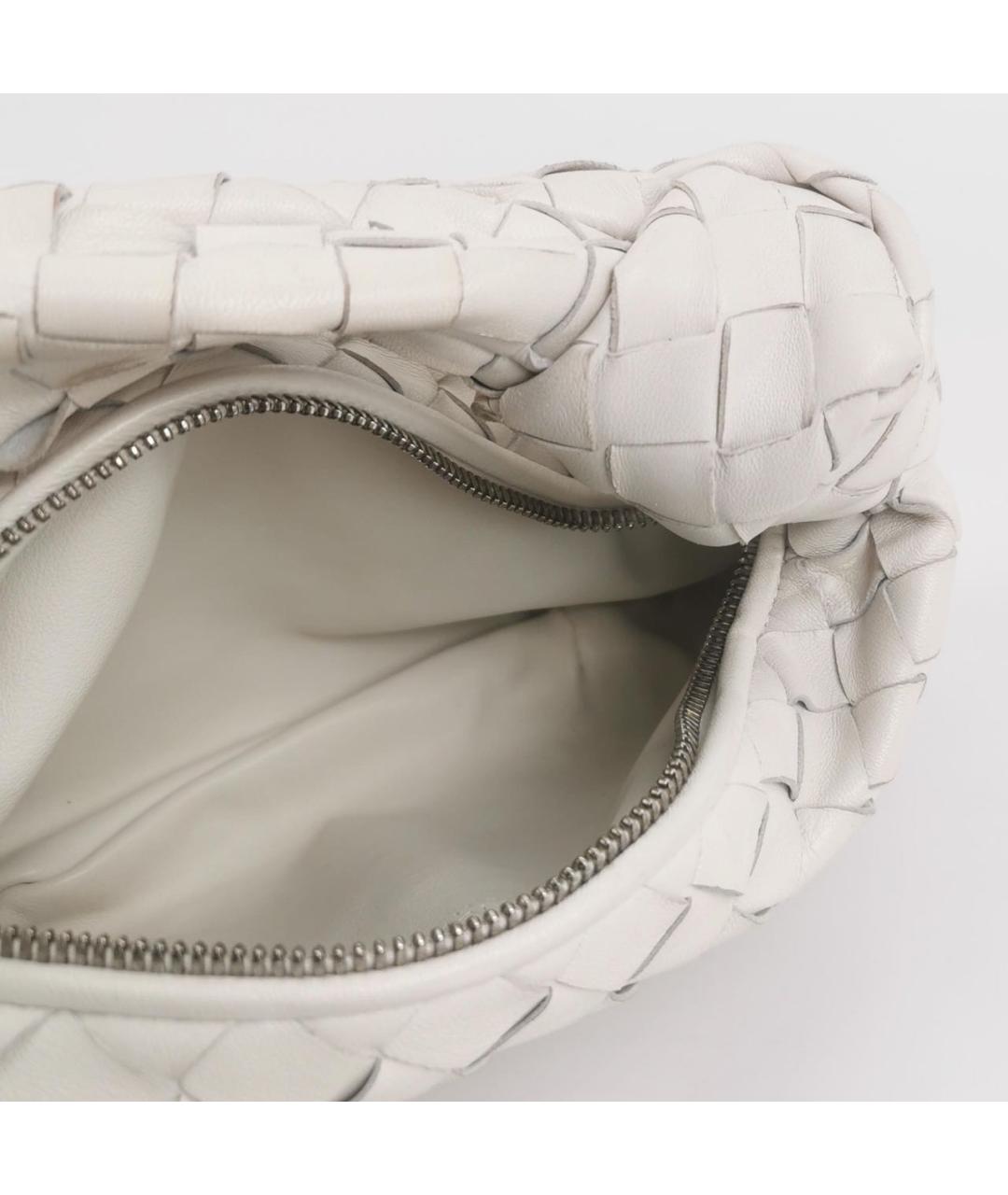 BOTTEGA VENETA Белая кожаная сумка с короткими ручками, фото 6