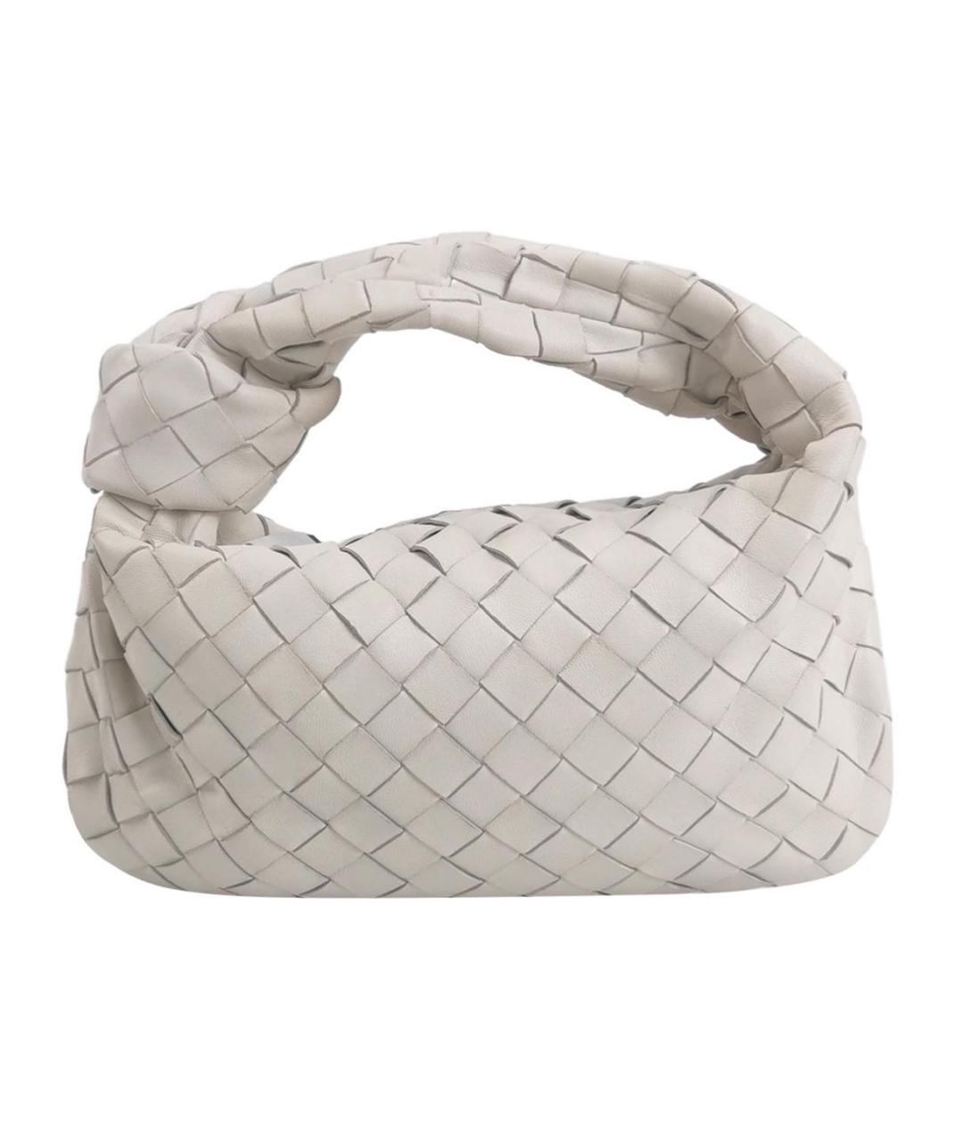 BOTTEGA VENETA Белая кожаная сумка с короткими ручками, фото 1