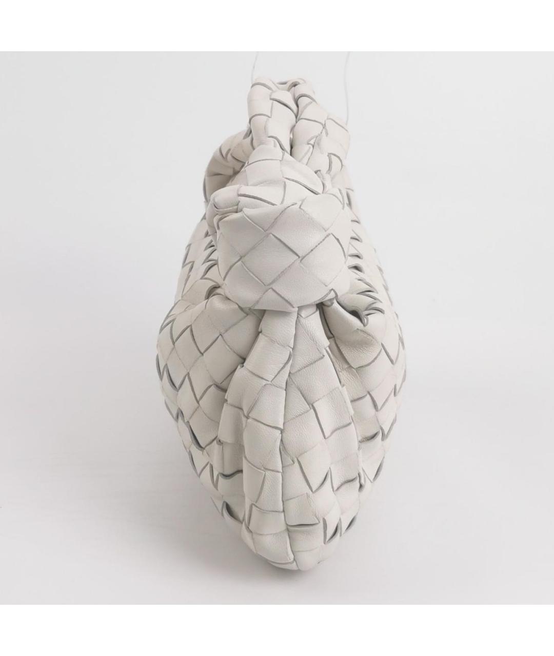 BOTTEGA VENETA Белая кожаная сумка с короткими ручками, фото 3