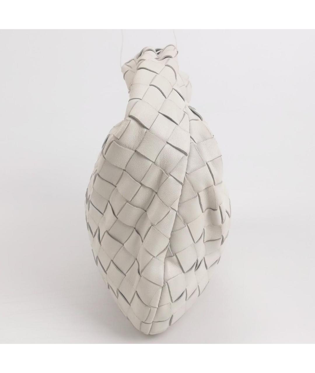 BOTTEGA VENETA Белая кожаная сумка с короткими ручками, фото 2