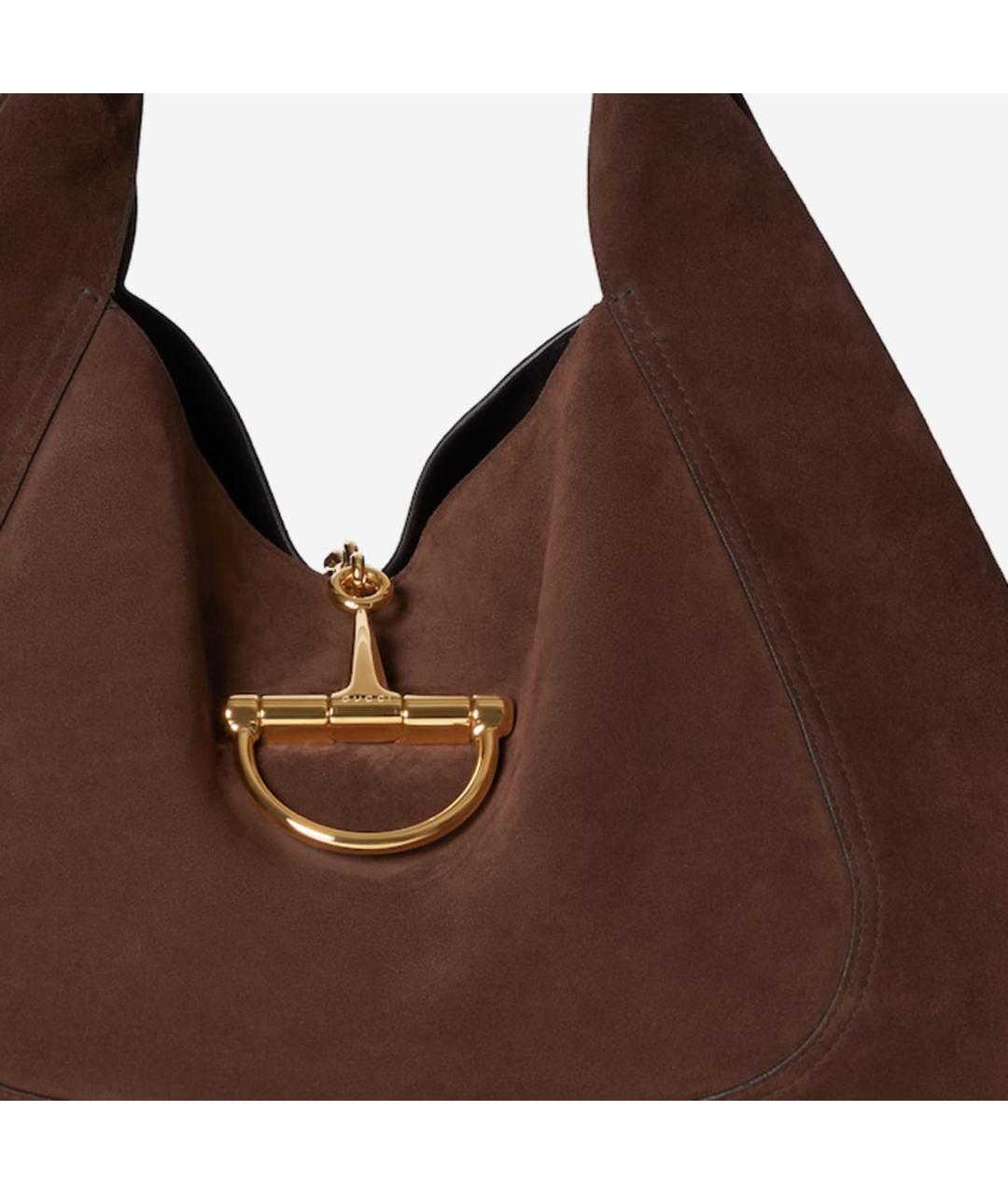 GUCCI Коричневая замшевая сумка тоут, фото 5