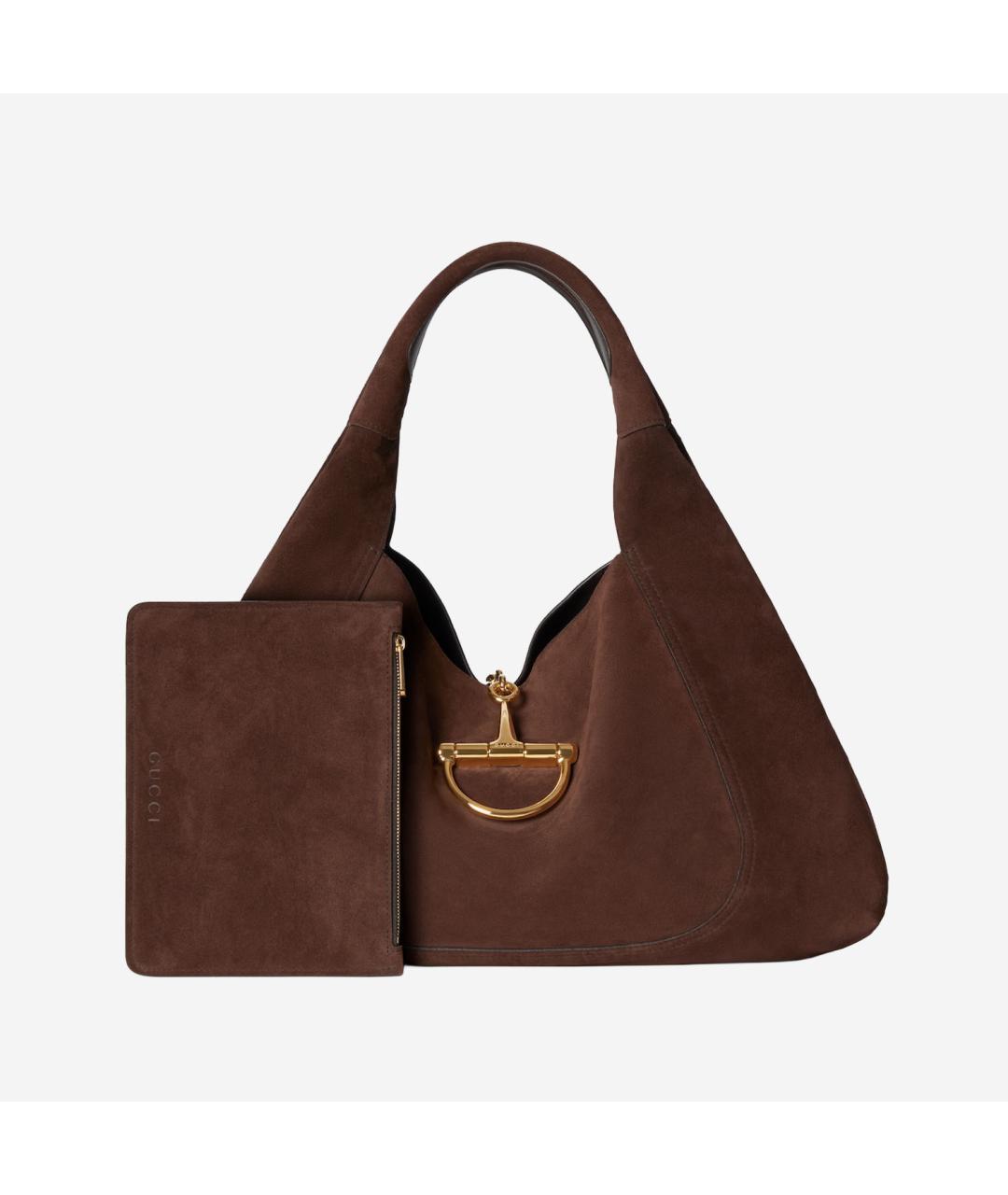 GUCCI Коричневая замшевая сумка тоут, фото 4