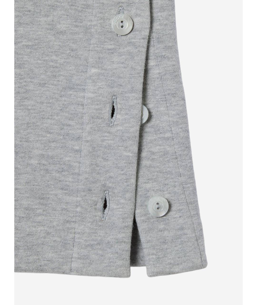 GUCCI Серые хлопковые прямые брюки, фото 3