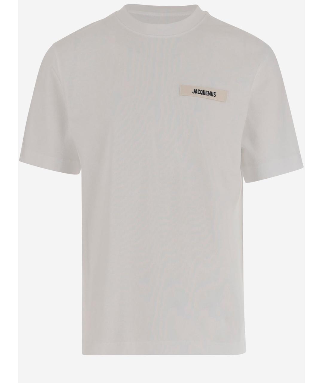 JACQUEMUS Белая хлопковая футболка, фото 4